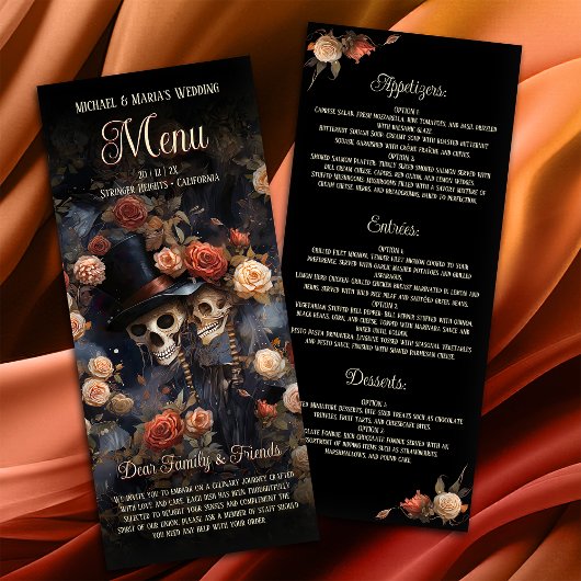 Kissing Skulls Menu Romantic Gothic Mariage Menu