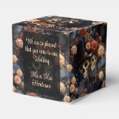 Kissing Skulls Romantisch Skelet Gotische bruiloft Bedankdoosjes (Achterkant)