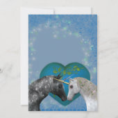 Kissing Unicorns Heart Fête de l'mariée Invitation (Dos)