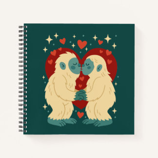 Kissing Yeti's Cryptid Valentine's Day Notebook Notitieboek