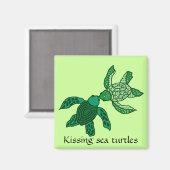Kissing zee schildpadden magneet (Voorkant / Achterkant)