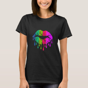 Kissinglips in heldere kleuren lipstick die Mo kus T-shirt