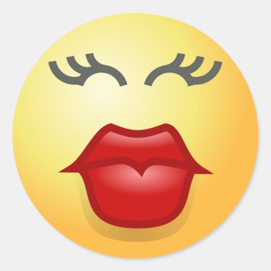 KISSY FACE RONDE STICKER (Voorkant)