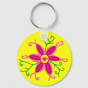Kissy lips flower sleutelhanger