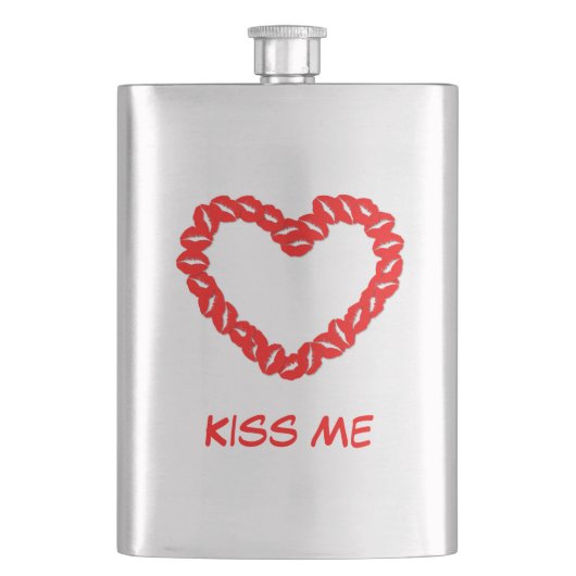Kissy Lips Heart Heupfles (Voorkant)