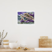 Kissy Mermaids in Paars, moeder en kind Poster (Keuken)