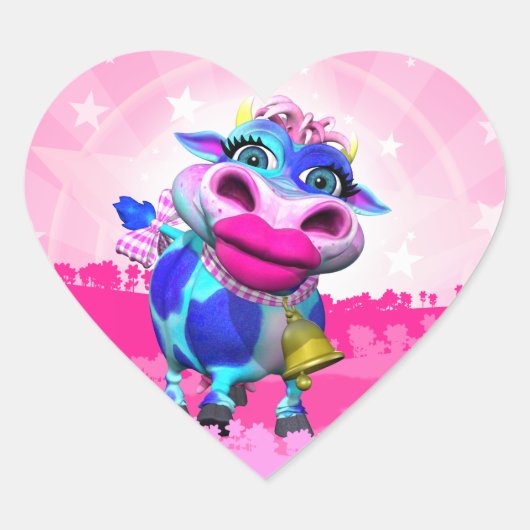 Kissy Moo Hart Stickers (Voorkant)