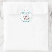 Kit 15 voor chocolade-gebit ronde sticker (Tas)