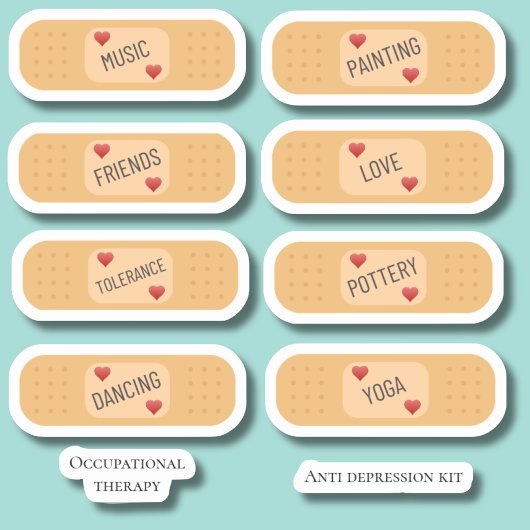 Kit bandaid anti-dépression Sticker en vinyle pers