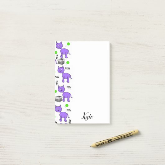 Kit Chat Violet Post-it Notes (Sur un bureau)