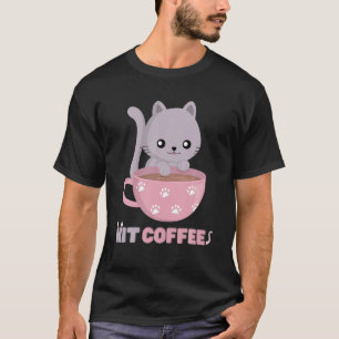KIT COFFEE Cat Kitten Coffee Lover Cute Funny T-shirt