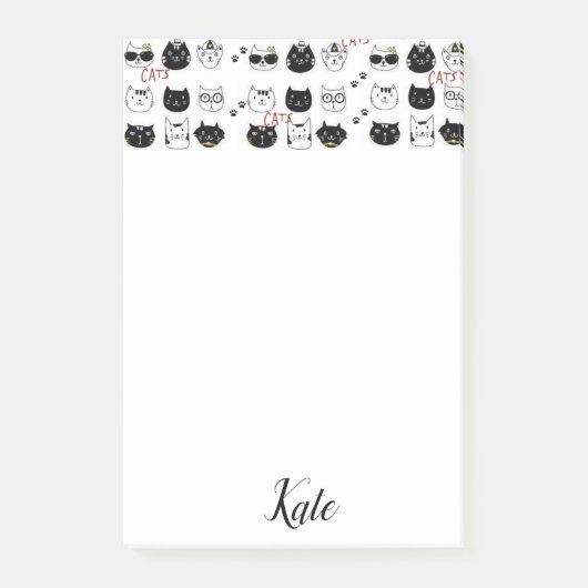Kit de Post-it Chatons Fantaisie Chats (Devant)