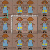 Kit de poupée en tissu doux de style Prim à couper (Carreau)