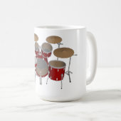 Kit de tambour 5 pièces - Rouge - Mug de café - En (Devant droit)