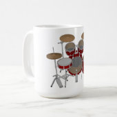 Kit de tambour 5 pièces - Rouge - Mug de café - En (Devant gauche)