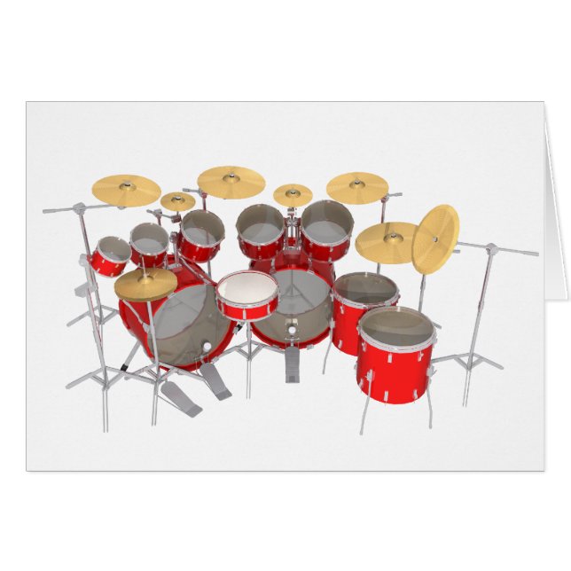 Kit de tambour rouge : 10 morceaux : (Devant horizontal)