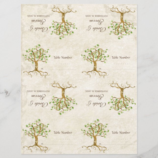 Kit do-it-yourself - Cartes de table Swirl Tree Ro (Devant)