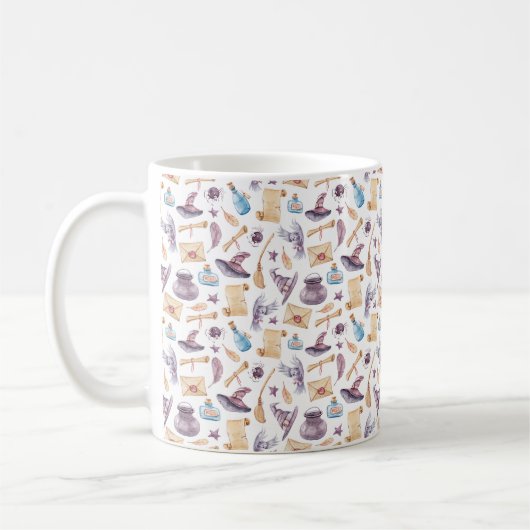 Kit école de sorcière Aquarelle Motif café Mug (Gauche)