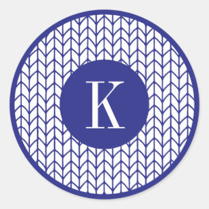 KIT EN LIGNE BLEUE gros Stickers Rond + Initiale I