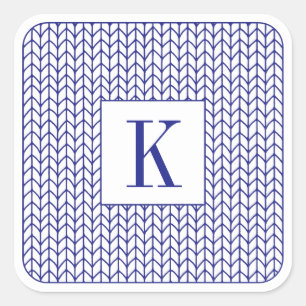 KIT EN LIGNE BLEUE Stickers grand Carré + Initiale