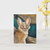 Kit Fox wenskaart Kaart (Gele Bloem)