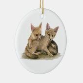 Kit Foxes Keramisch Ornament (Rechts)