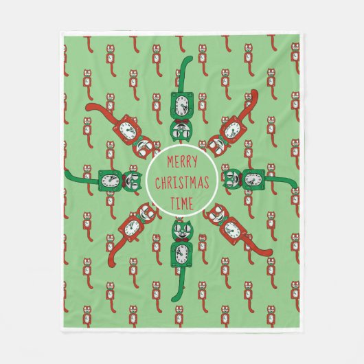  Kit Kat met kerstgoud Vleekbank Fleece Deken (Voorkant)