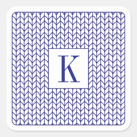 KIT LIGNE BLEUE Petits Stickers Carré + Initiale (Devant)