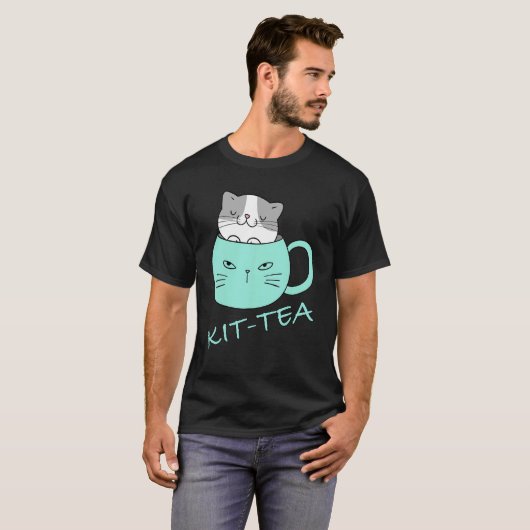 Kit Tea Cat Cute en Cat 4 T-shirt (Voorkant volledig)