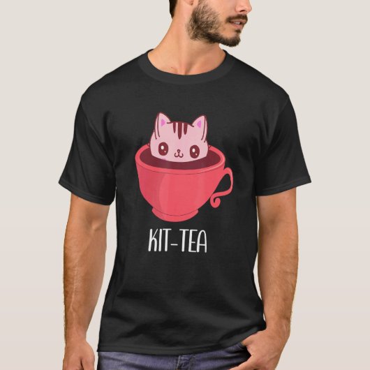 Kit tea Cat Mok Kit tea Cup Kit T-shirt (Voorkant)