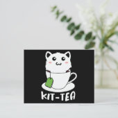 Kit Tea Funny Cat Lovers Briefkaart (Staand voorkant)