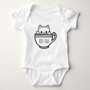 Kit Tea Funny Cat Pun Kawaii Cat Romper