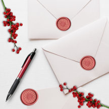 Timbre de cire de monogramme de Noël de Plaid/Tart