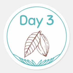 Kit voor chocolade-gebit Dag 3 Ronde Sticker