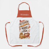 Kitchen Bake With Love Quote Personalized Gift Schort (Voorkant)