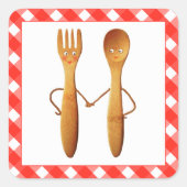 Kitchen Bridal Shower Vierkante Sticker (Voorkant)