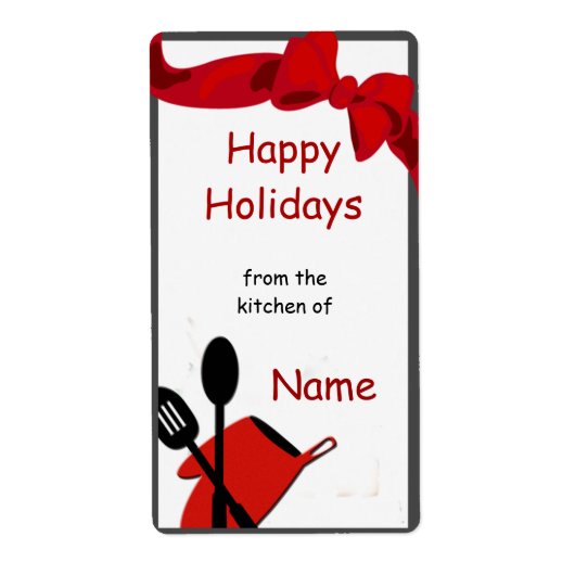 Kitchen Chef Utensils Icon Gift Label (Voorkant)