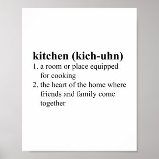 Kitchen Dictionary Definition Betekenis Typografis Poster