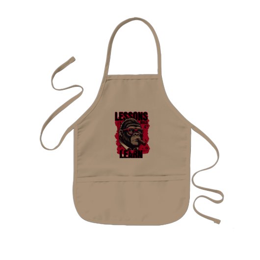 Kitchen Gorilla Boss Lessons Learn Apron  Kinder Schort (Voorkant)