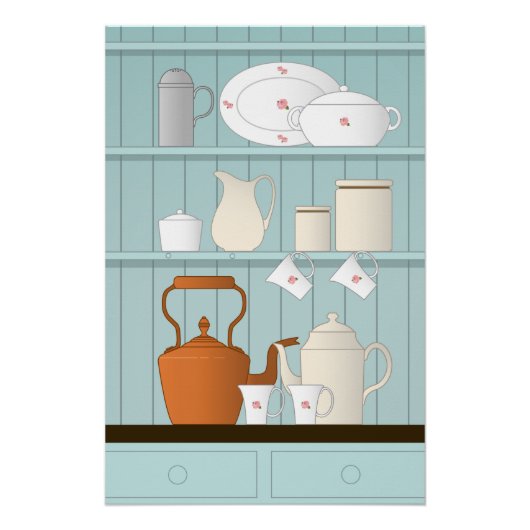 Kitchen Illustratie Perfect Poster (Voorkant)