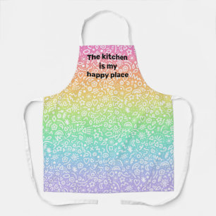 Kitchen is mijn Happy Place Doodles Rainbow Schort