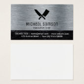 Kitchen Knives | Metaal geborsteld Visitekaartje (Voorkant /achterkant)