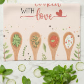 Kitchen Love - Serviette culinaire de coeur (Plié)