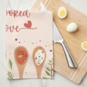 Kitchen Love - Serviette culinaire de coeur (Quart Plié)