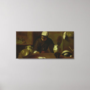 Kitchen Maid with the Supper at Emmaus, c.1618 Canvas Afdruk