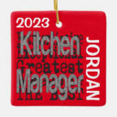 Kitchen Manager Extraordinaire CUSTOM Keramisch Ornament (Voorkant)