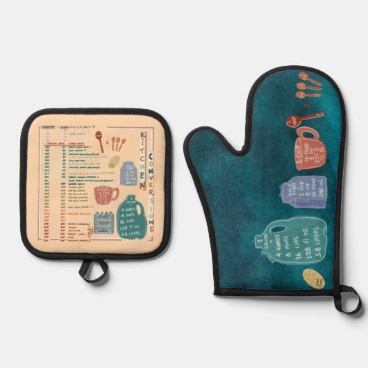 Kitchen Measurements Conversions Reference Sheet Ovenwant & Pannenlap Set (Voorkant)