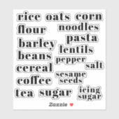 Kitchen Pantry Cupboard Produce Food Labels (Vel)