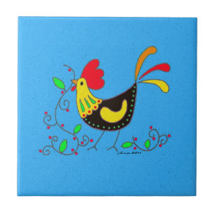 Kitchen Rooster Ukraine Folk Art Tegeltje