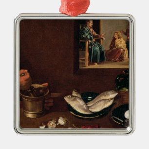 Kitchen Scene met Christus Metalen Ornament